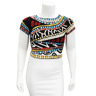 ALICE + OLIVIA | Kelli Embellished Sequin Top