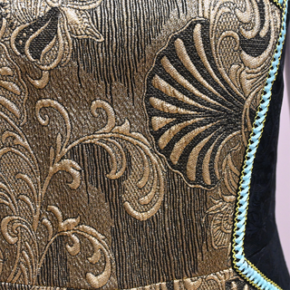 ETRO | Gold Metallic Jacquard Trim Sheath Dress