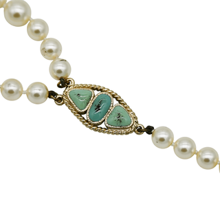 CHANEL | Long Faux Pearl Gripoix Medallion Necklace