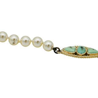 CHANEL | Long Faux Pearl Gripoix Medallion Necklace