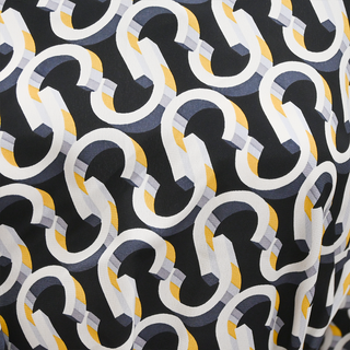 ST JOHN | Multicolored Logo Print Belted Dress