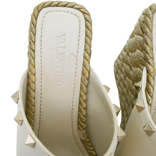 VALENTINO | Ivory Braided Rockstud Wedges
