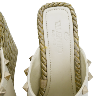 VALENTINO | Ivory Braided Rockstud Wedges