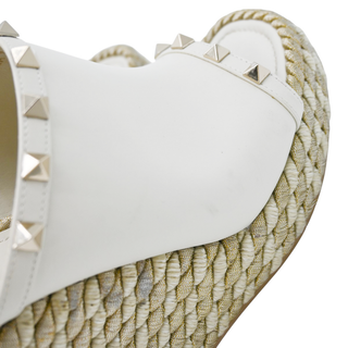 VALENTINO | Ivory Braided Rockstud Wedges