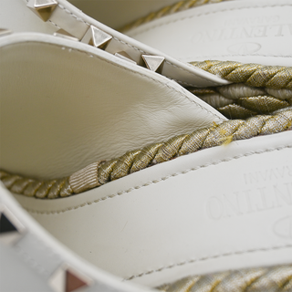 VALENTINO | Ivory Braided Rockstud Wedges