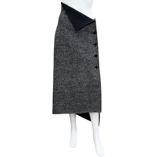 THE ROW | Asymmetrical Navy Tweed Skirt