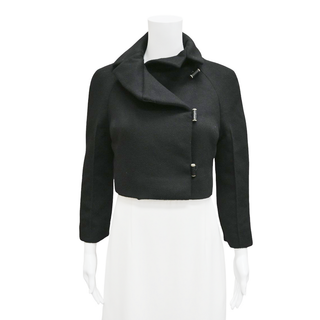 CALVIN KLEIN | Black Cropped Cashmere Jacket