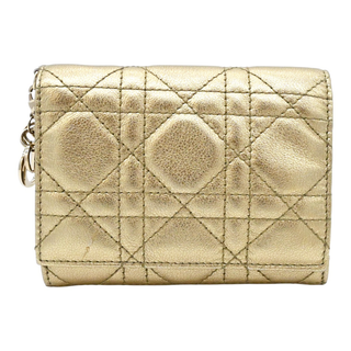 DIOR | Gold Metallic Lady Dior Lotus Wallet