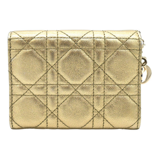 DIOR | Gold Metallic Lady Dior Lotus Wallet