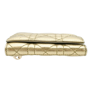DIOR | Gold Metallic Lady Dior Lotus Wallet