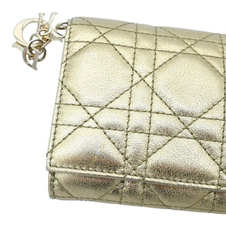 DIOR | Gold Metallic Lady Dior Lotus Wallet