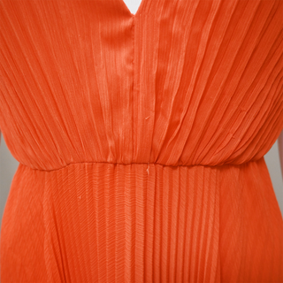 ALICE + OLIVIA | Sunset Orange Pleated Midi Dress