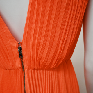 ALICE + OLIVIA | Sunset Orange Pleated Midi Dress