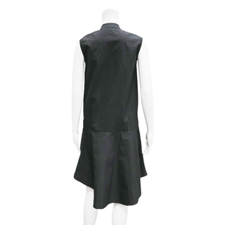 BRUNELLO CUCINELLI | Black Ruched Monili Cotton-Blend Dress