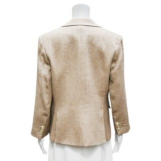VERONICA BEARD | Cutaway Beige Linen-Blend Dickey Jacket