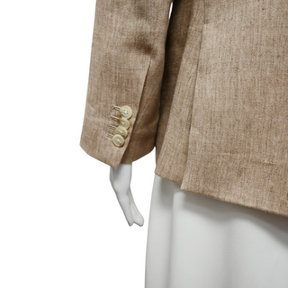 VERONICA BEARD | Cutaway Beige Linen-Blend Dickey Jacket