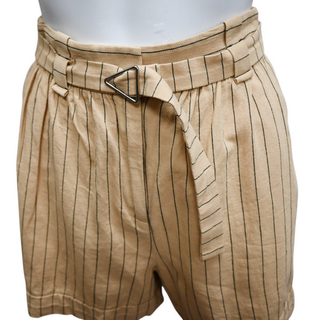 MAJE | Beige Striped Cotton-Blend Shorts