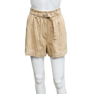 MAJE | Beige Striped Cotton-Blend Shorts