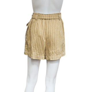 MAJE | Beige Striped Cotton-Blend Shorts