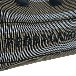 FERRAGAMO | Signature Striped Woven Tote Bag