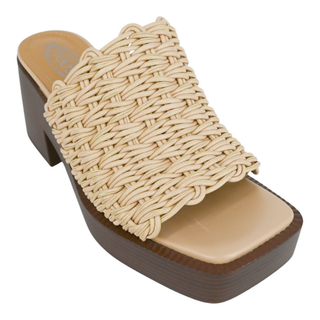 TOD'S | Braided Beige & Brown Block Platform Sandals