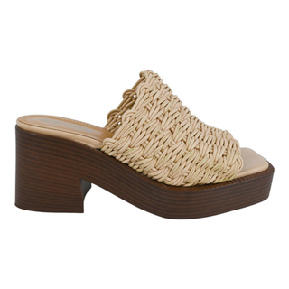 TOD'S | Braided Beige & Brown Block Platform Sandals