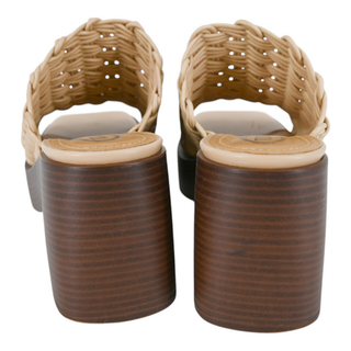 TOD'S | Braided Beige & Brown Block Platform Sandals