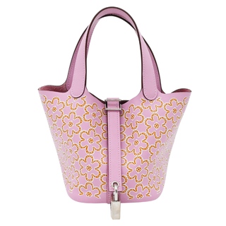HERMES | Mauve Sylvestre Picotin Lock Lucky Daisy Micro Bag
