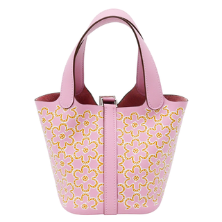 HERMES | Mauve Sylvestre Picotin Lock Lucky Daisy Micro Bag