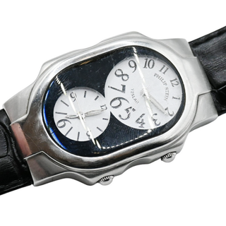 PHILIP STEIN | Teslar Dual Time Leather-Strap Watch