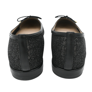 STUART WEITZMAN | Sleek Bow Leather-Trimmed Sparkle Mesh Flats