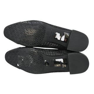 STUART WEITZMAN | Sleek Bow Leather-Trimmed Sparkle Mesh Flats