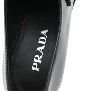 PRADA | Black Leather Logo Loafers