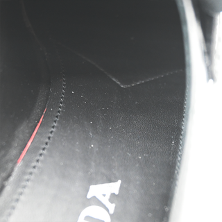 PRADA | Black Leather Logo Loafers