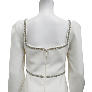 SELF PORTRAIT | White Bonded Crepe Mini Dress