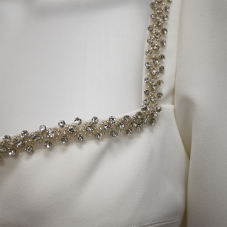 SELF PORTRAIT | White Bonded Crepe Mini Dress