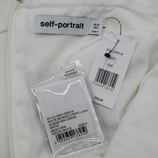 SELF PORTRAIT | White Bonded Crepe Mini Dress
