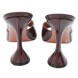 AMINA MUADDI | Lupita Wine Patent Pedestal Mule Sandals