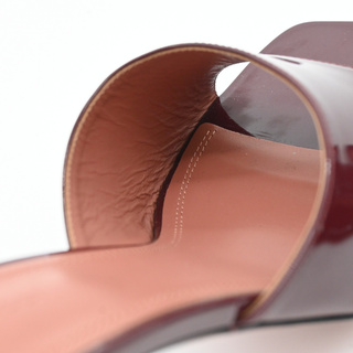 AMINA MUADDI | Lupita Wine Patent Pedestal Mule Sandals