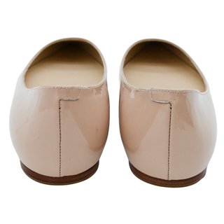 JIMMY CHOO | Alina Nude Patent Leather Flats