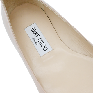 JIMMY CHOO | Alina Nude Patent Leather Flats