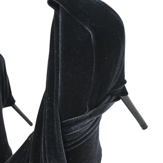 BALENCIAGA | Knife Midnight Velvet Draped Pumps