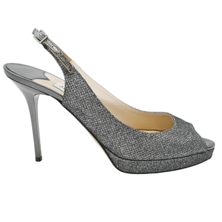 JIMMY CHOO | Nova Glitter Mesh Slingback Pumps