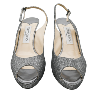 JIMMY CHOO | Nova Glitter Mesh Slingback Pumps