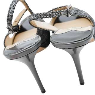 JIMMY CHOO | Nova Glitter Mesh Slingback Pumps