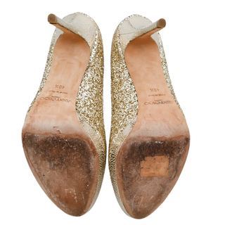 JIMMY CHOO | Dahlia Gold Glitter Pumps