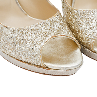 JIMMY CHOO | Dahlia Gold Glitter Pumps