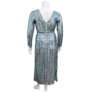 RIXO | Emmy Multicolor Striped Sequin Dress