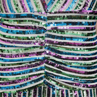 RIXO | Emmy Multicolor Striped Sequin Dress