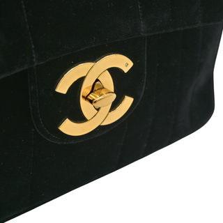 CHANEL | Black Velvet Vertical Quilted Flap Bag
